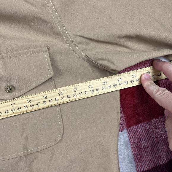 VTG Creighton Shirt Men 16x35 Beige Polyester Wool Blend USMC Marines Movie Prop - Picture 4 of 8